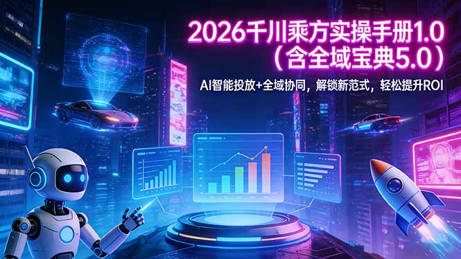 （17625期）2026 千川乘方实操手册 1.0（含全域宝典 5.0）AI 智能投放+全域协同，解锁新范式，轻松提升ROI-九节课