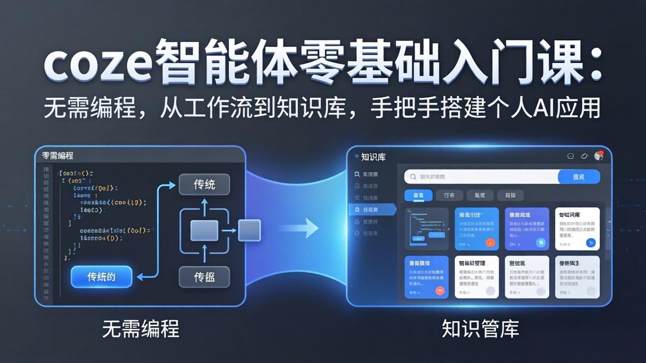 （17775期）coze智能体零基础入门课：无需编程，从工作流到知识库，手把手搭建个人AI应用-九节课