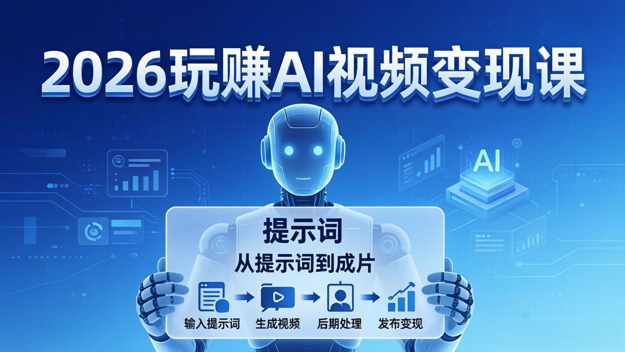 （17827期）2026玩赚AI视频变现课：掌握 AI 视频全流程技能，从提示词到成片高效产出-九节课