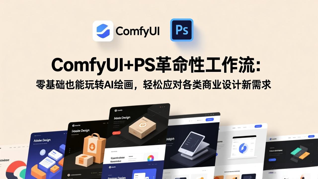 （17512期）ComfyUI+PS革命性工作流：零基础也能玩转AI绘画，轻松应对各类商业设计新需求-九节课