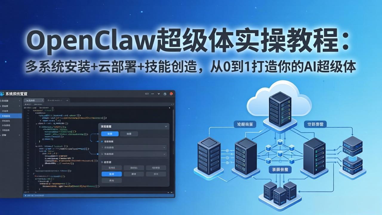 （17603期）OpenClaw-小龙虾 超级体实操教程：多系统安装+云部署+技能创造，从0到1打造你的AI超级体-九节课