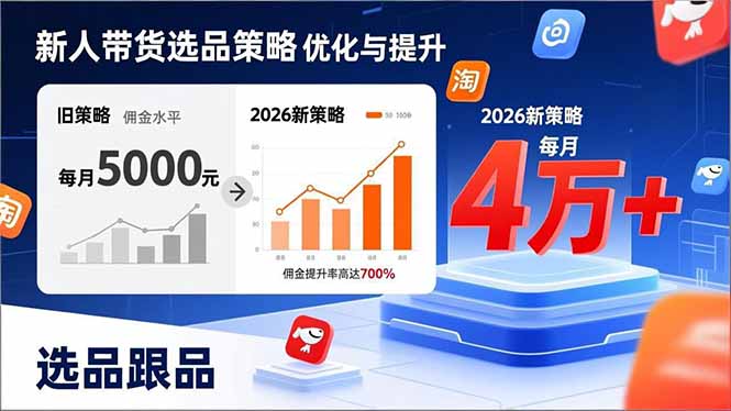 （17480期）新人带货别瞎选品！这套2026全新选品跟品策略，让我的佣金从0做到每月4万+-九节课
