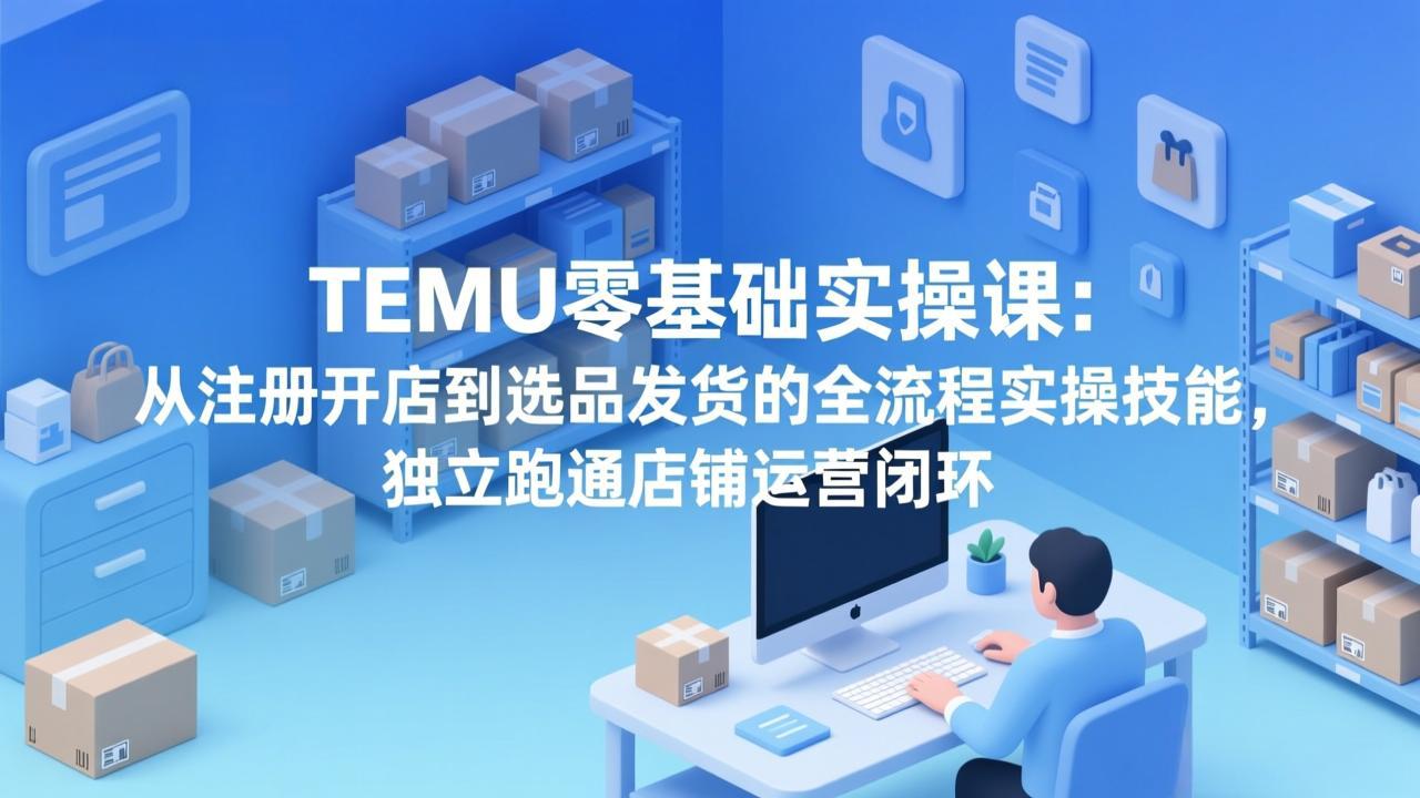 （17568期）TEMU零基础实操课：从注册开店到选品发货的全流程实操技能，独立跑通店铺运营闭环-九节课