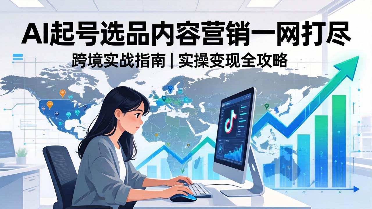 （17824期）2026 TikTok 跨境AI实操：从零基础到变现全流程，AI起号选品内容营销一网打尽-九节课