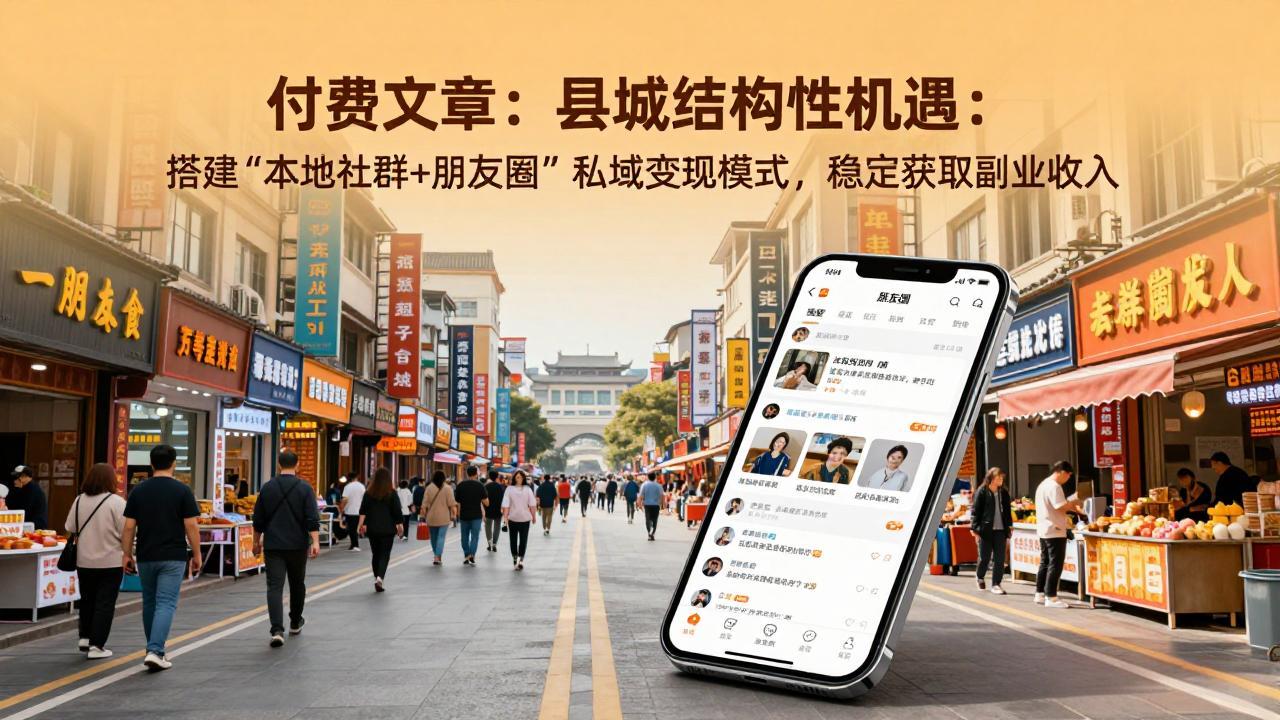 （17518期）付费文章：县城结构性机遇：搭建“本地社群+朋友圈”私域变现模式，稳定获取副业收入-九节课