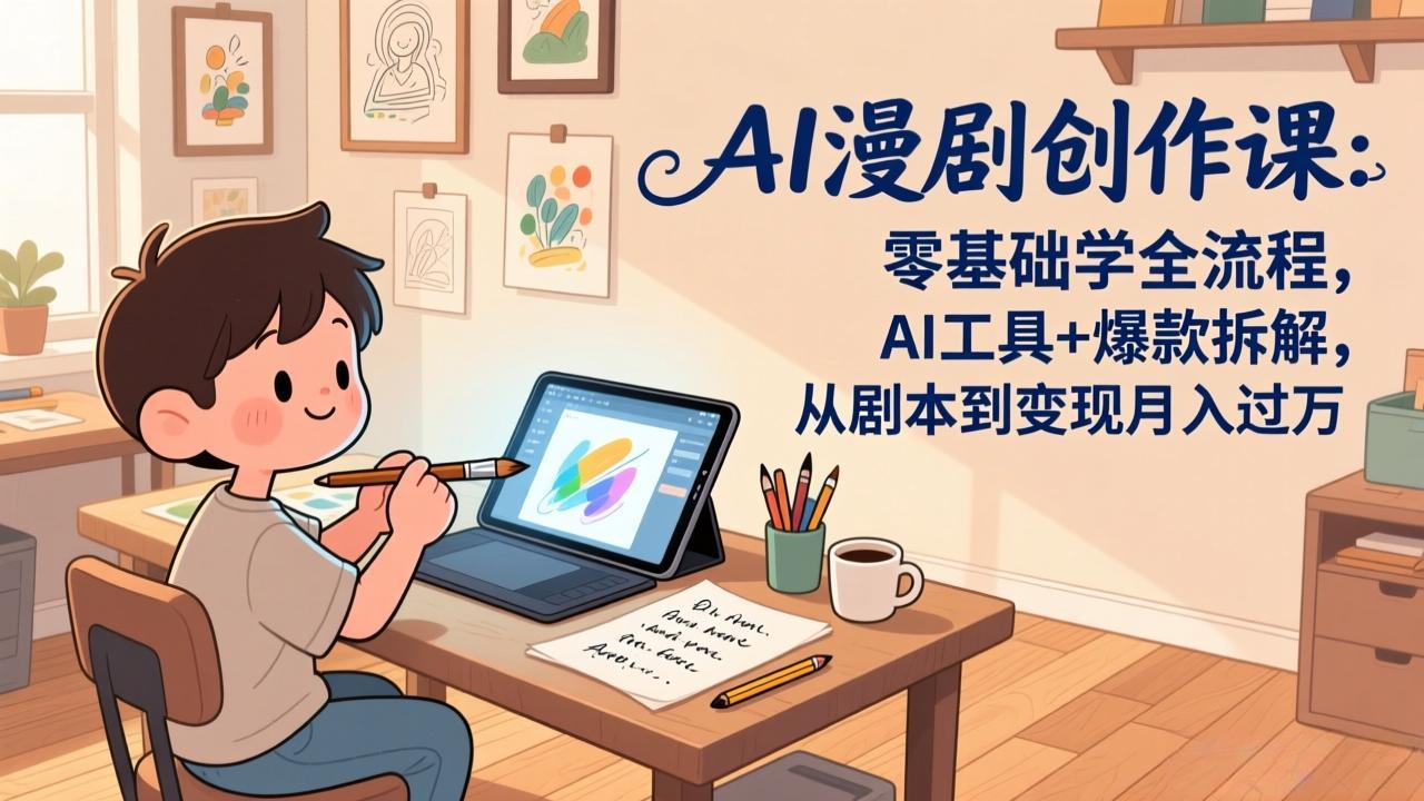 （17519期）AI漫剧创作课：零基础学全流程，AI工具+爆款拆解，从剧本到变现月入过万-九节课