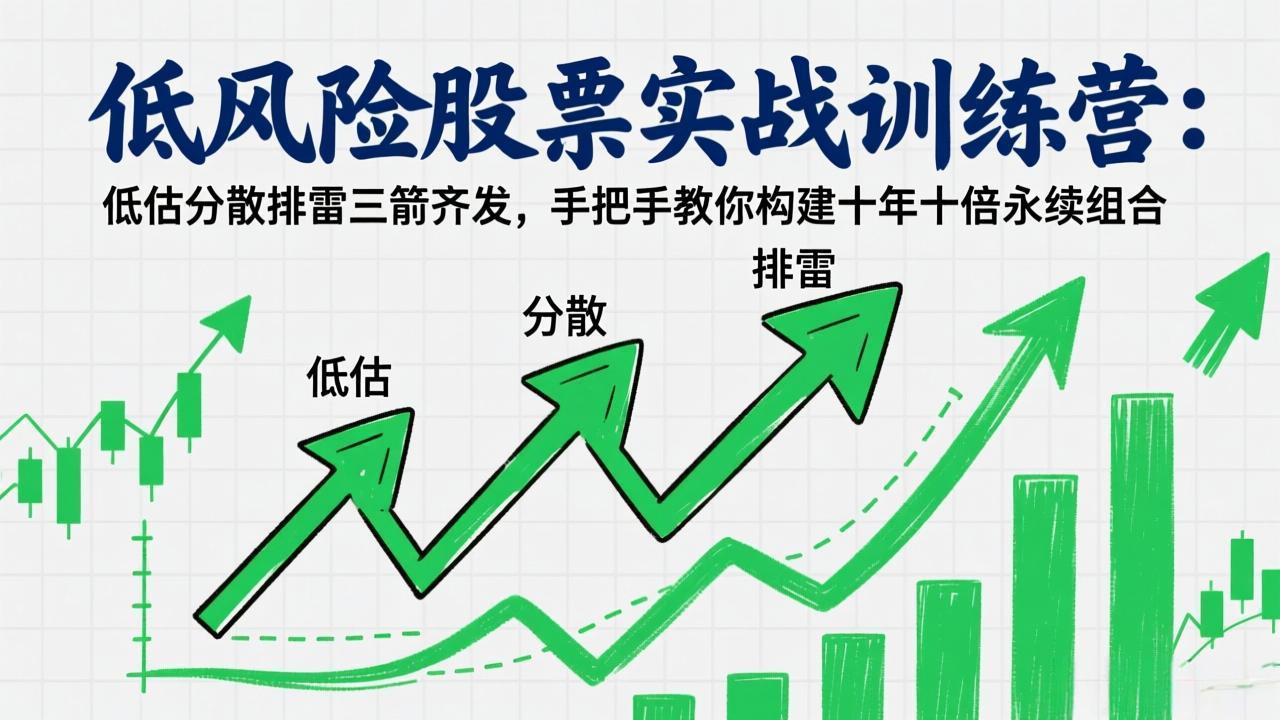 （17487期）低风险股票实战训练营：低估分散排雷三箭齐发，手把手教你构建十年十倍永续组合-九节课