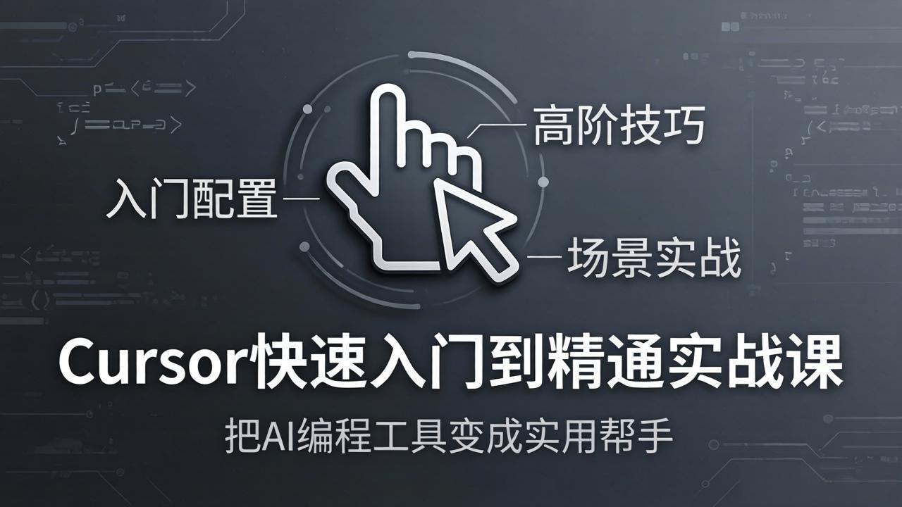 （17794期）Cursor快速入门到精通实战课：入门配置+高阶技巧+场景实战，把AI编程工具变成实用帮手-九节课