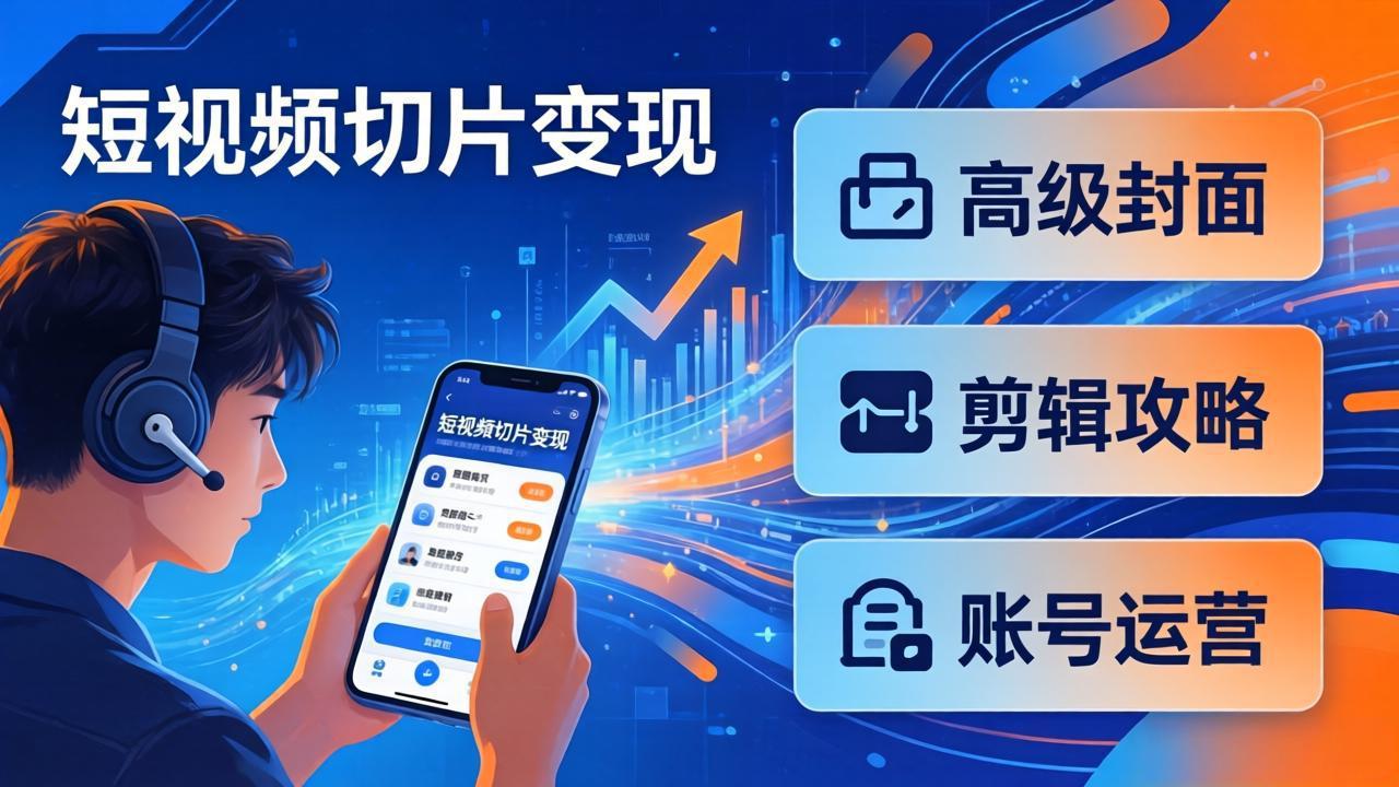 (17758期)短视频切片变现速成班2.0:高级封面+剪辑攻略+账号运营,0基础小白快速入局副业-九节课