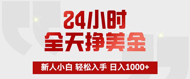 （17728期）24小时全天挣美金，新人小白轻松入手，长期稳定，日入1000+-九节课