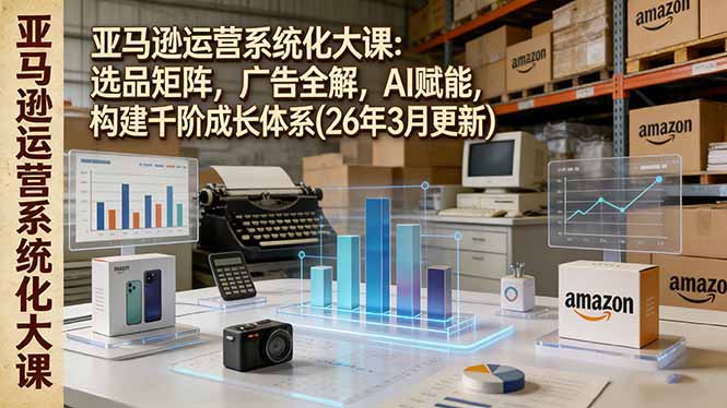 （17622期）亚马逊运营系统化大课：选品矩阵，广告全解，AI赋能，构建千阶成长体系(26年3月更新)-九节课