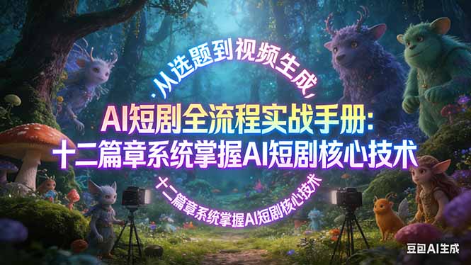 （17620期）AI 短剧全流程实战手册：从选题到视频生成，十二篇章系统掌握 AI 短剧核心技术-九节课