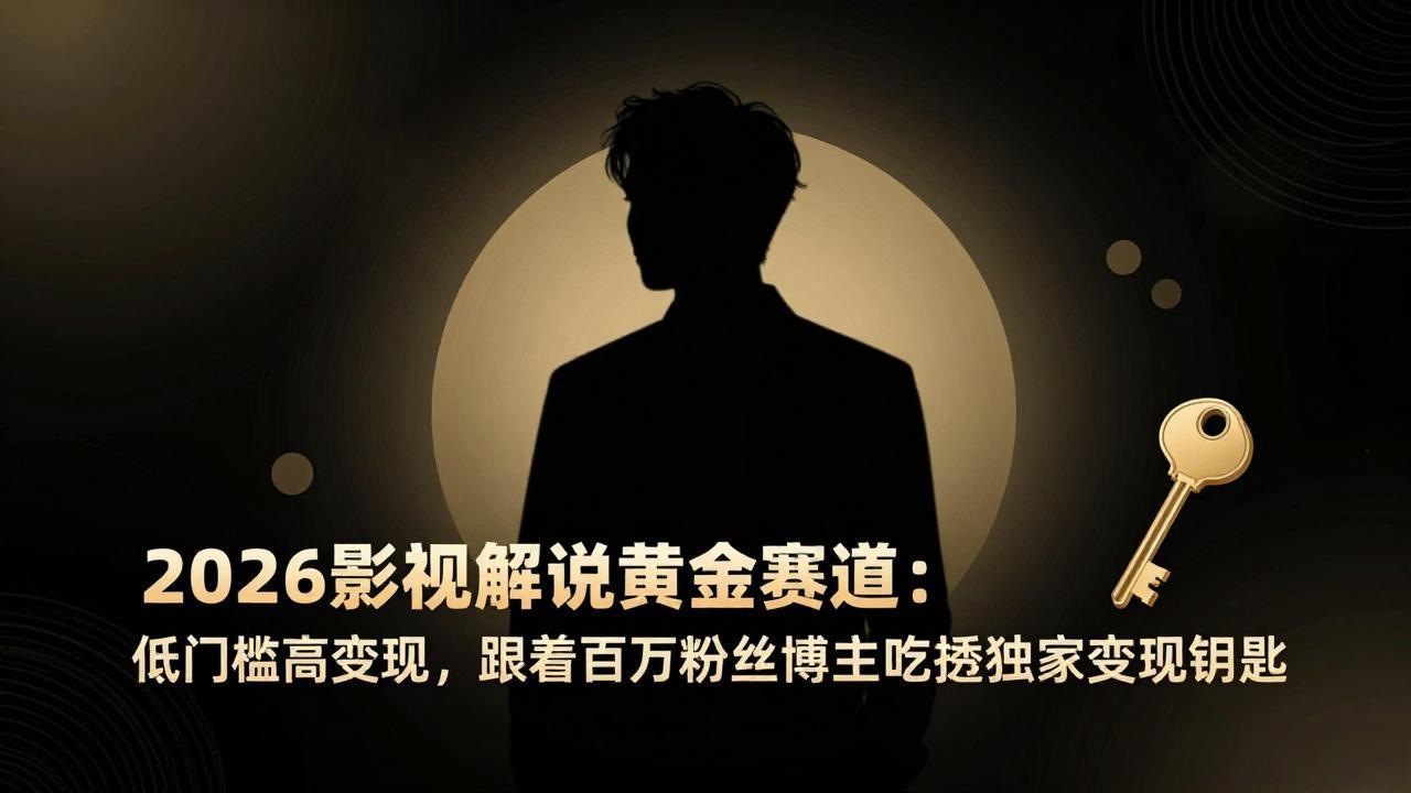 （17721期）2026影视解说黄金赛道：低门槛高变现，跟着百万粉丝博主吃透独家变现钥匙-九节课