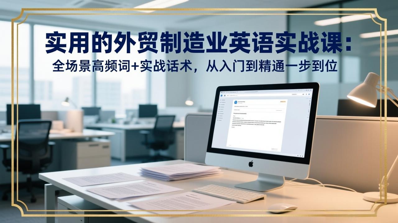 （17532期）实用的外贸制造业英语实战课：全场景高频词+实战话术，从入门到精通一步到位-九节课