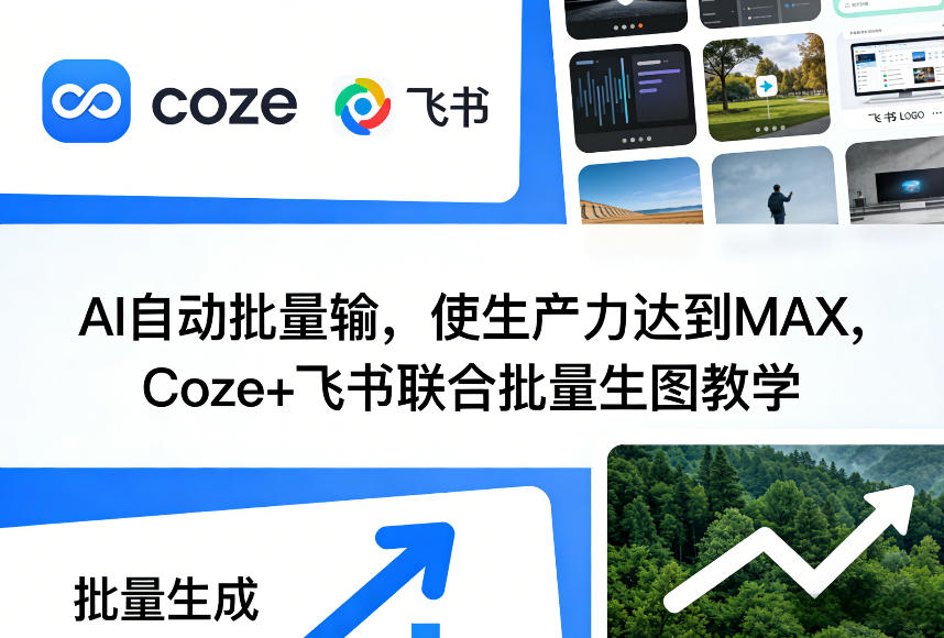 AI自动批量输，使生产力达到MAX，Coze+飞书联合批量生图教学-九节课