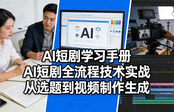 AI短剧学习手册，AI短剧全流程技术实战，从选题到视频制作生成-九节课