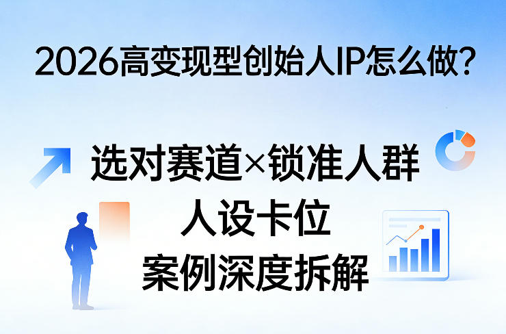 2026高变现型创始人IP怎么做？选对赛道×锁准人群×人设卡位×案例深度拆解-九节课