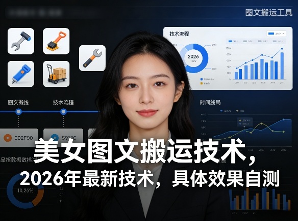 美女图文搬运技术，2026年最新技术，具体效果自测-九节课