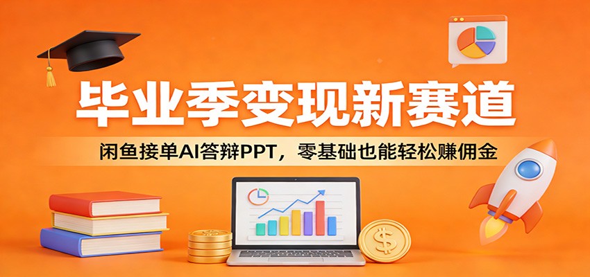 毕业季变现新赛道:闲鱼接单AI答辩PPT,零基础也能轻松赚佣金-九节课