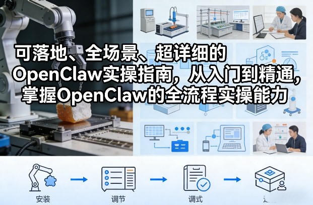 可落地、全场景、超详细的OpenClaw实操指南，从入门到精通，掌握OpenClaw的全流程实操能力-九节课
