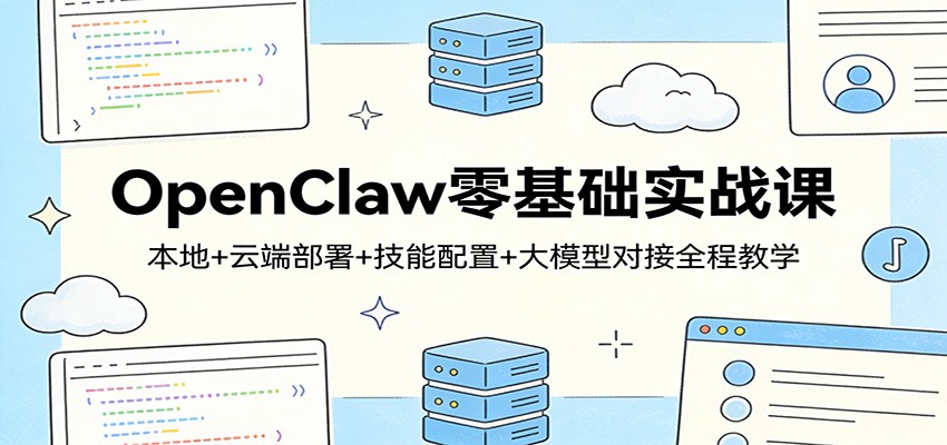 OpenClaw零基础实战课：本地+云端部署+技能配置+大模型对接全程教学-九节课