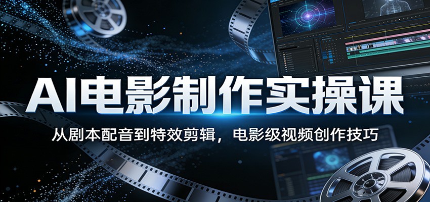 AI电影制作实操课：从剧本配音到特效剪辑，电影级视频创作技巧-九节课