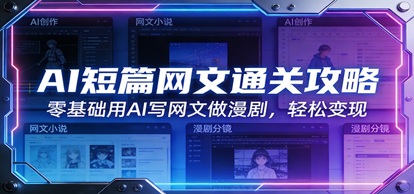 AI短篇网文通关攻略：零基础用AI写网文做漫剧，轻松变现-九节课