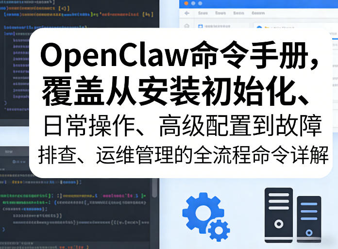 OpenClaw命令手册，覆盖从安装初始化、日常操作、高级配置到故障排查、运维管理的全流程命令详解-九节课