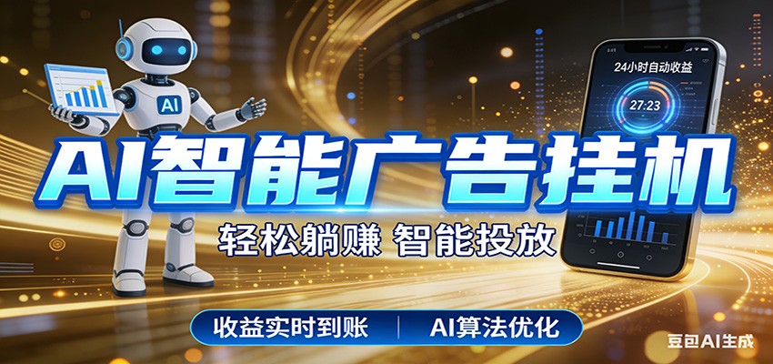 智能广告挂机新时代，利用碎片化时间实现稳定被动收益，AI帮你持续盈利-九节课