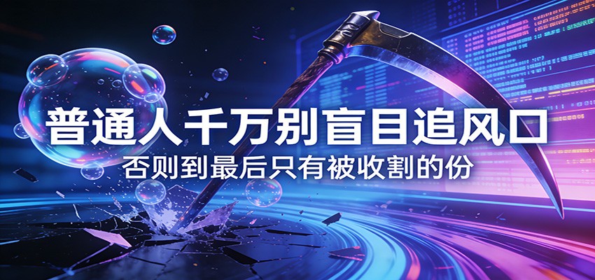 付费文章《通人千万别盲目追风口》否则到最后只有被收割的份-九节课