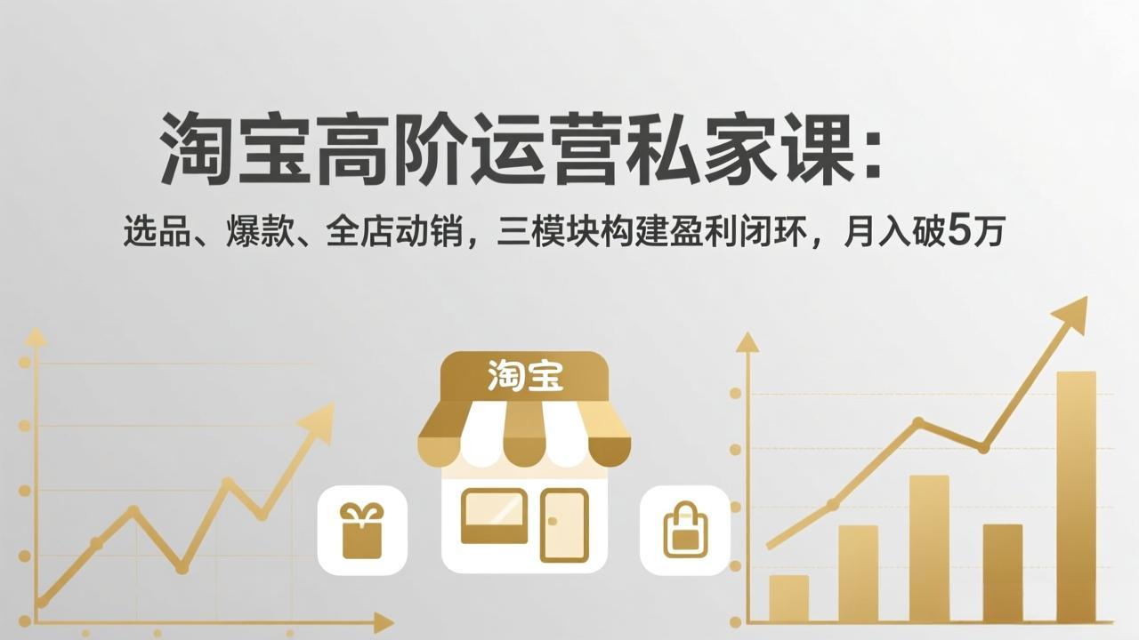 （17944期）淘宝高阶运营私家课（更新26年4月）：选品、爆款、全店动销，三模块构建盈利闭环，月入破5万-九节课