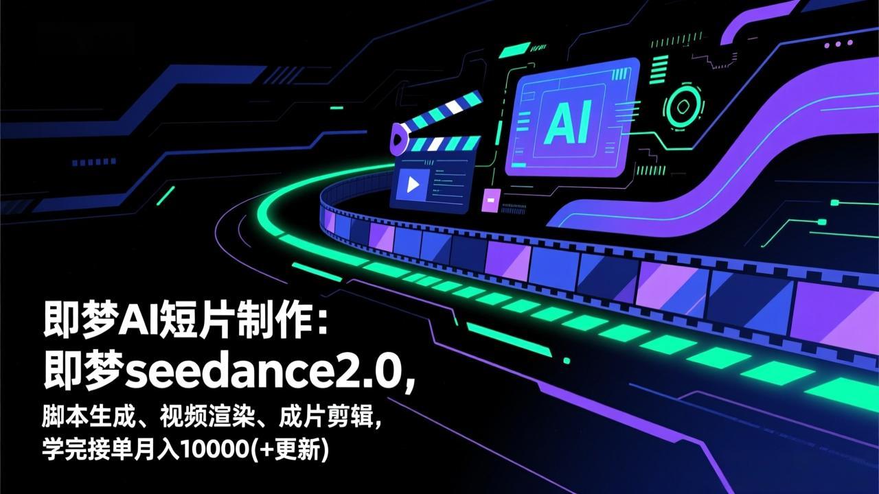（17969期）即梦AI 短片制作(更新)：即梦seedance2.0，脚本生成、视频渲染、成片剪辑，学完接单月入10000+-九节课