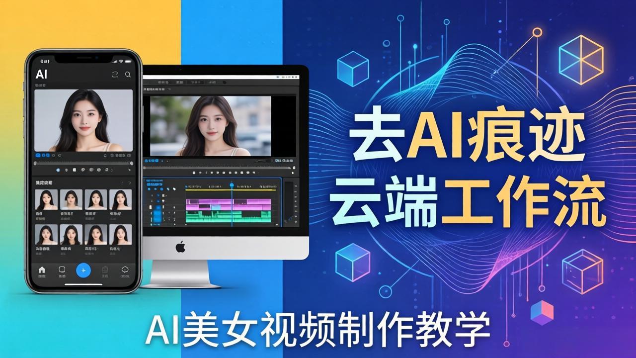 （17928期）AI美女视频制作教学：去AI痕迹，云端工作流出图，手机电脑均可，不需要配置-九节课