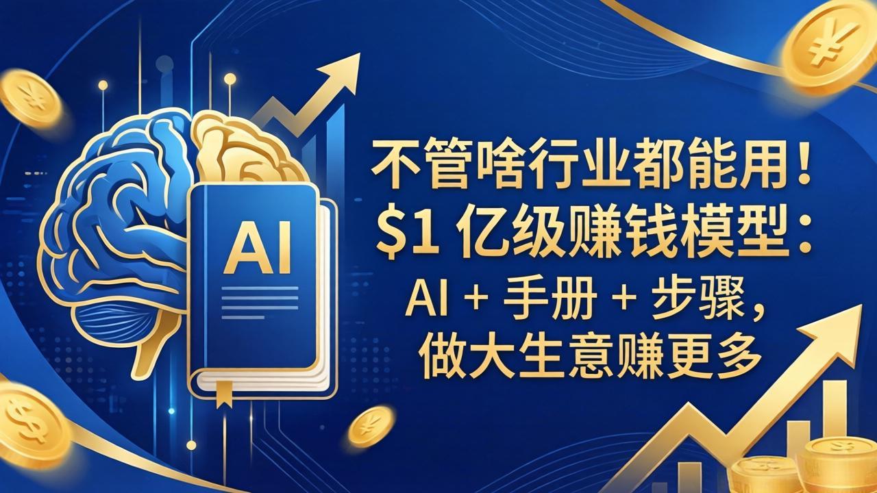 （18055期）不管啥行业都能用！$1 亿级赚钱模型：AI + 手册 + 步骤，做大生意赚更多-九节课