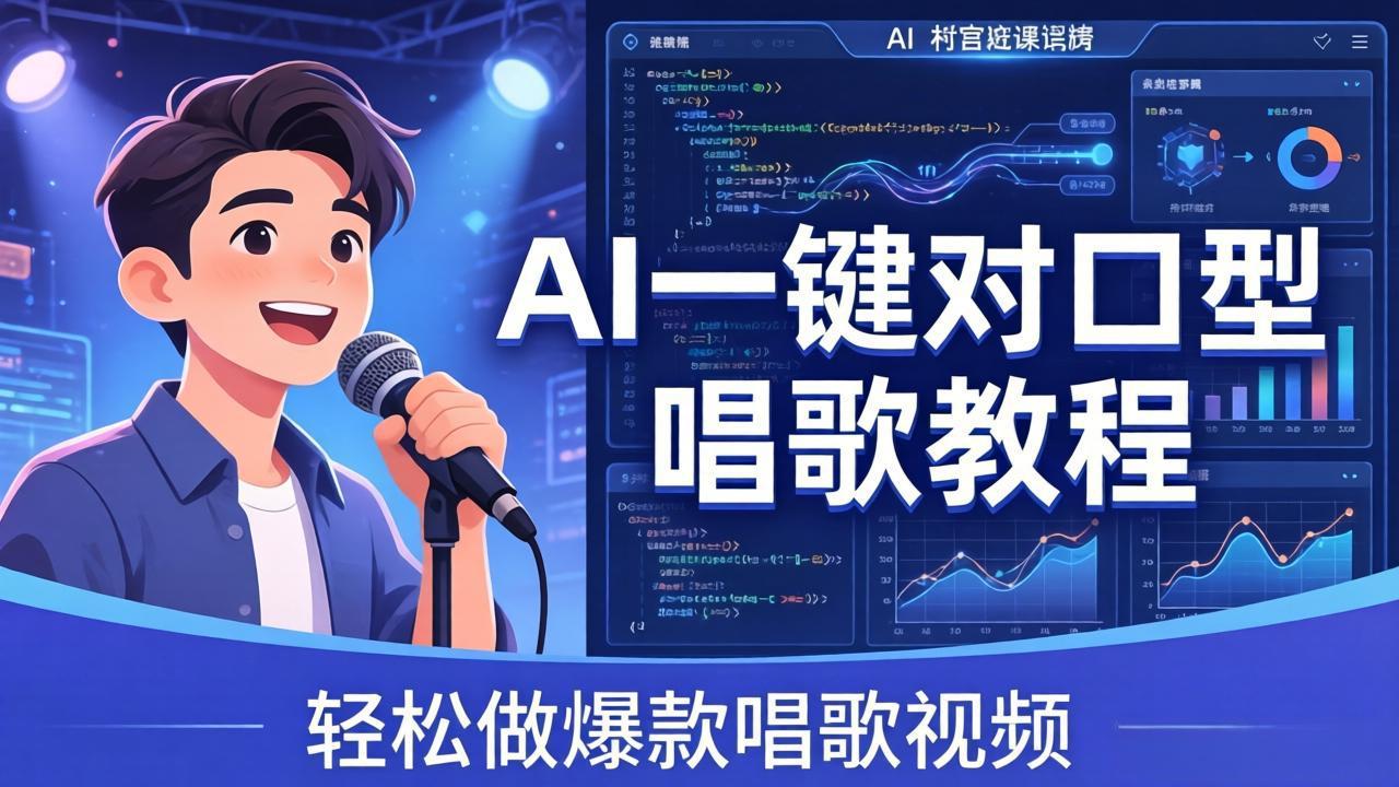 （18118期） AI一键对口型唱歌教程：零基础也能学，素材准备+模型训练+音色转换，轻松做爆款唱歌视频-九节课