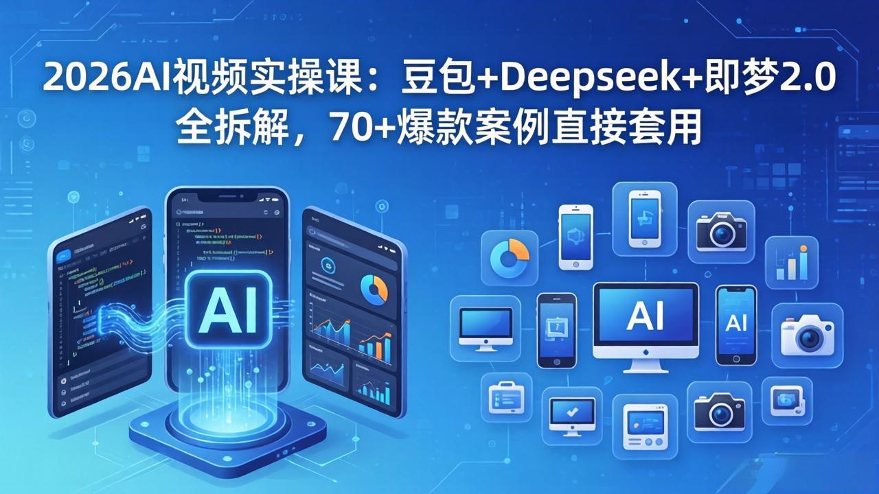 （18263期）2026AI视频实操课：豆包+Deepseek+即梦2.0全拆解，70+爆款案例直接套用-九节课