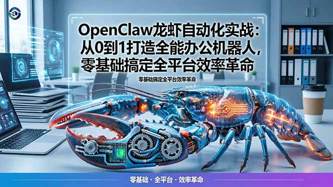 （17996期）OpenClaw龙虾自动化实战：从0到1打造全能办公机器人，零基础搞定全平台效率革命-九节课