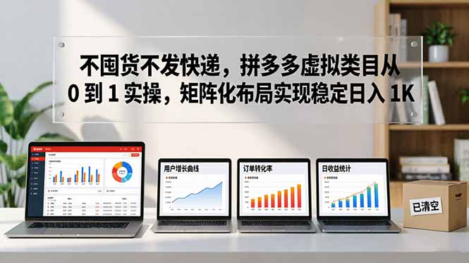 （17989期）不囤货不发快递，拼多多虚拟类目从 0 到 1 实操，矩阵化布局实现稳定日入 1K-九节课