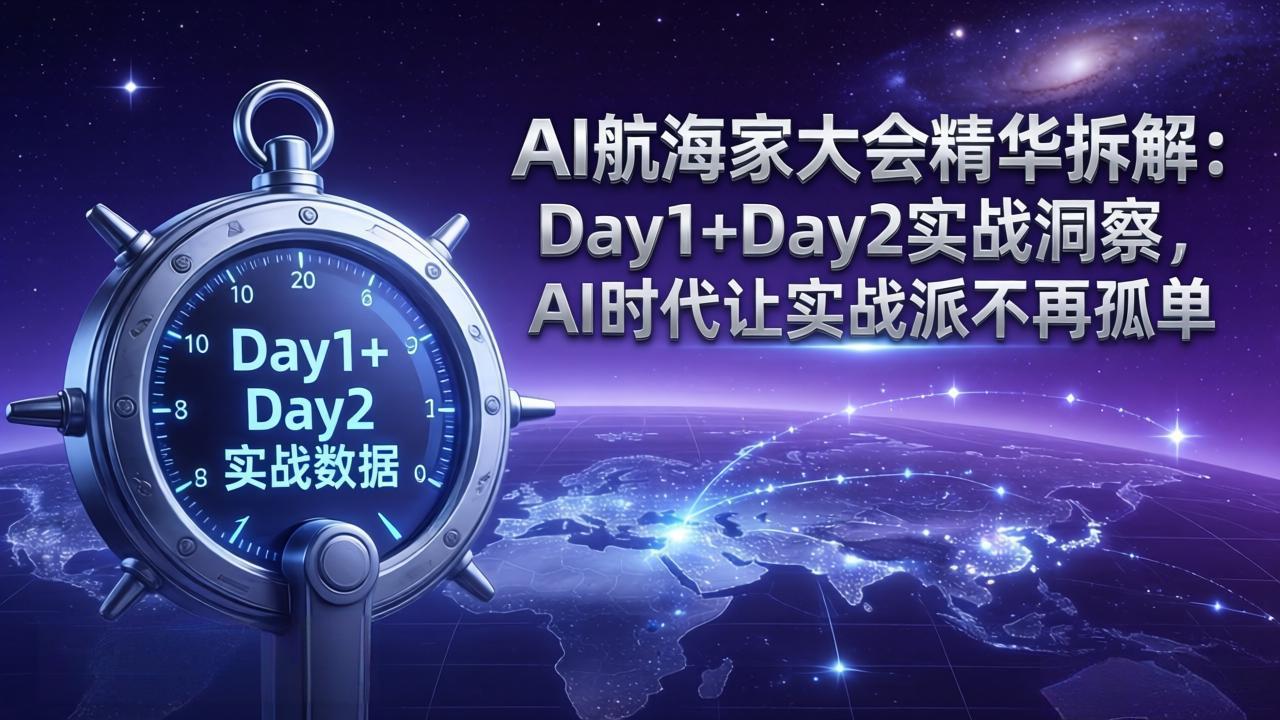 （17867期）AI航海家大会精华拆解：Day1+Day2实战洞察，AI时代让实战派不再孤单-九节课
