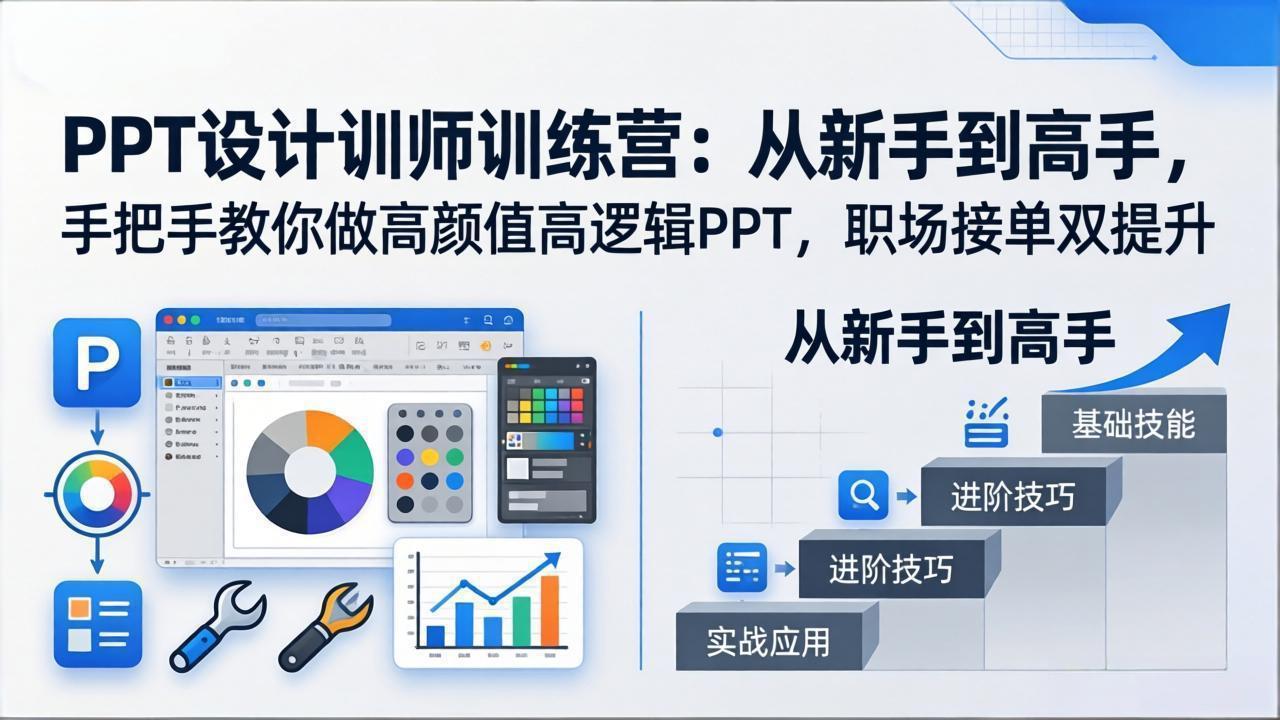 （17886期）PPT设计训师训练营：从新手到高手，手把手教你做高颜值高逻辑PPT，职场接单双提升-九节课