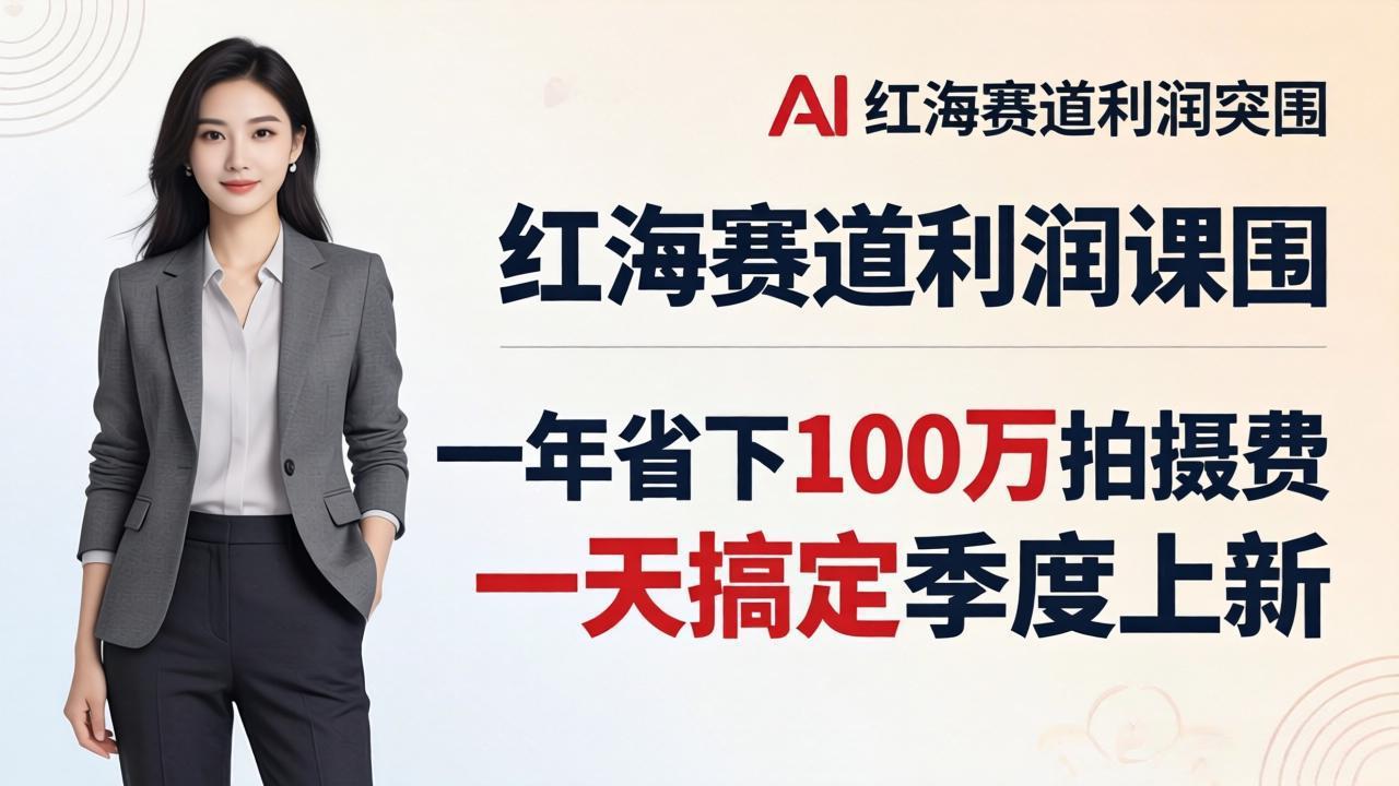 （17884期）服装老板AI模特图课：一年省下100万拍摄费，一天搞定季度上新，红海赛道利润突围-九节课