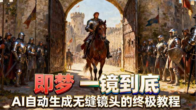 （18241期）即梦AI一镜到底终极教程，智能补帧+运镜技巧，AI自动生成无缝丝滑长镜头高效出片-九节课