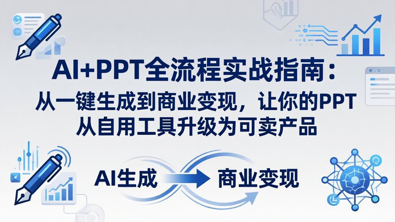 （18142期）AI+PPT全流程实战指南-更新4月21：从一键生成到商业变现，让你的PPT从自用工具升级为可卖产品-九节课