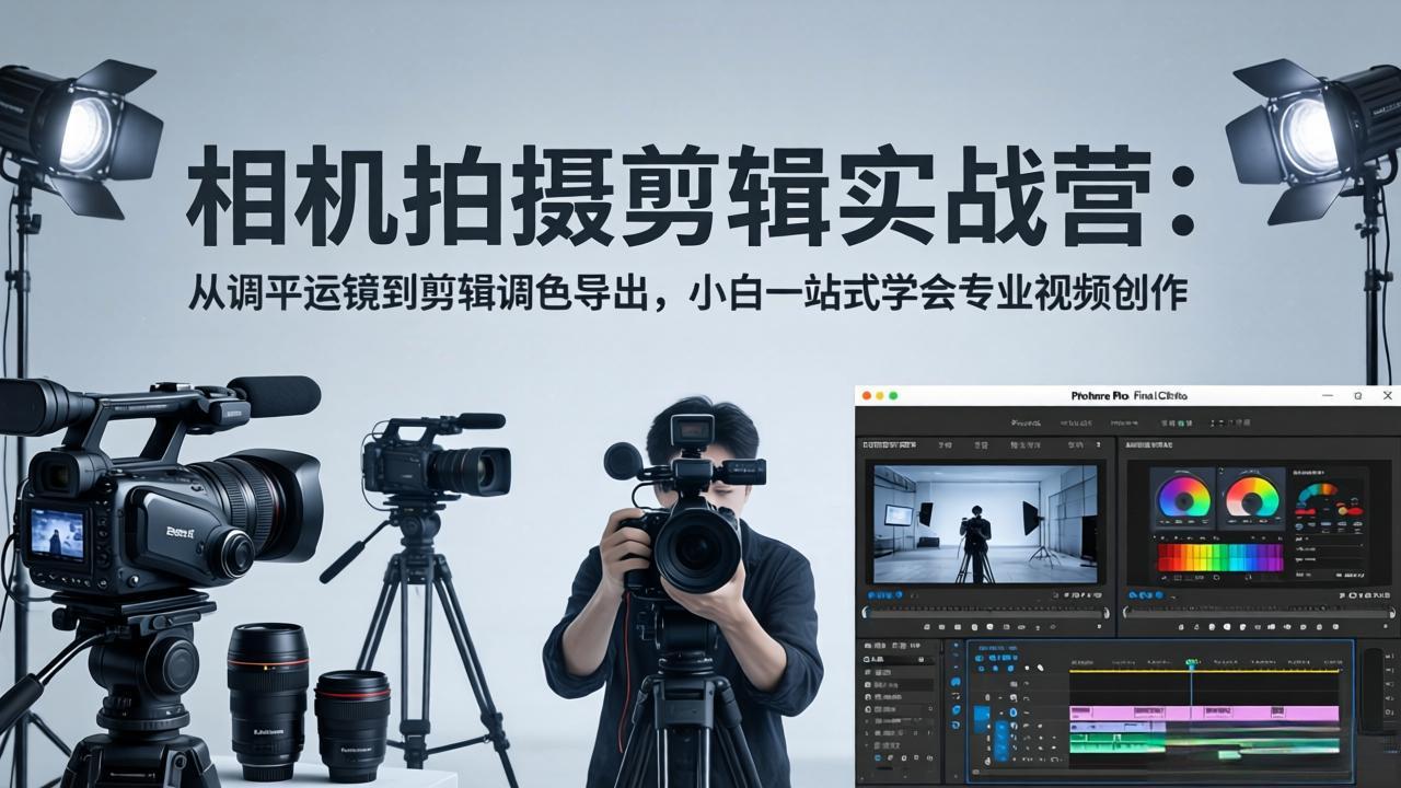 （18002期）相机拍摄剪辑实战营：从调平运镜到剪辑调色导出，小白一站式学会专业视频创作-九节课