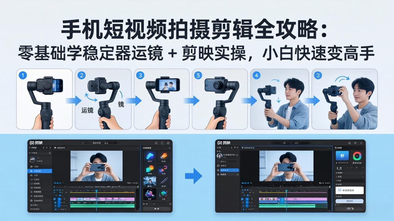 （18003期）手机短视频拍摄剪辑全攻略：零基础学稳定器运镜 + 剪映实操，小白快速变高手-九节课