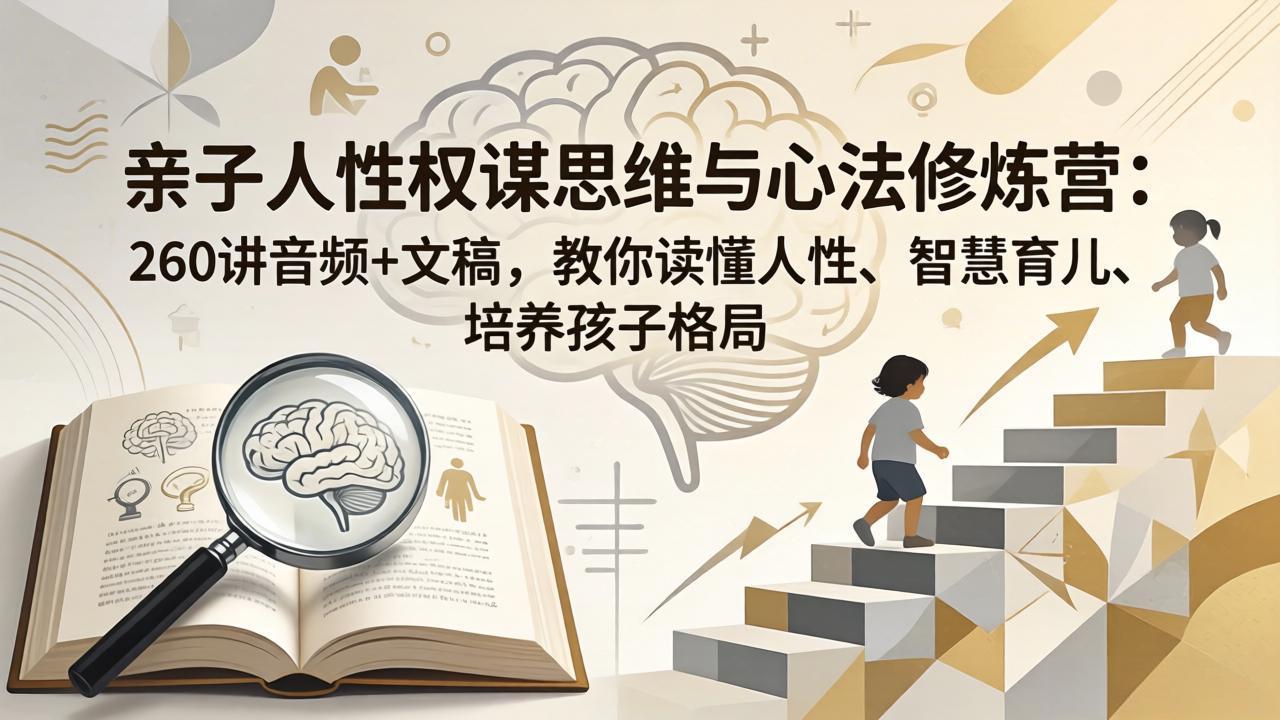 （18076期）亲子人性权谋思维与心法修炼营：260讲音频+文稿，教你读懂人性、智慧育儿、培养孩子格局-九节课