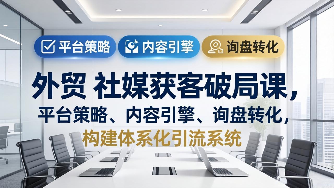 （17901期）外贸 社媒获客破局课，平台策略、内容引擎、询盘转化，构建体系化引流系统（更新26年3月）-九节课