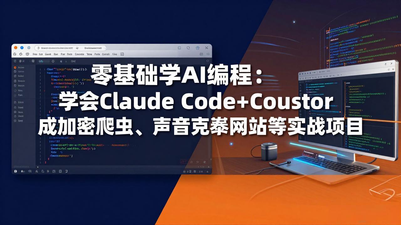 （17941期）零基础学AI编程：学会Claude Code+Cursor完成加密爬虫、声音克隆网站等实战项目-九节课