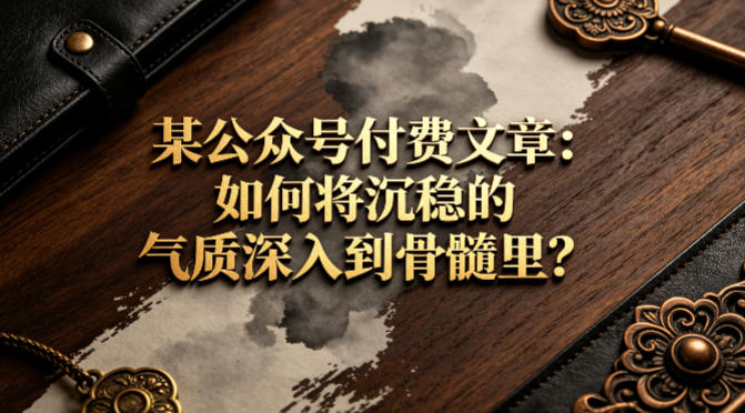 某公众号付费文章：如何将沉稳的气质深入到骨髓里？-九节课