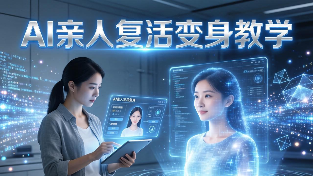 （17940期）AI亲人复活变身教学，最近超级火爆的项目，涨粉超级快，私域引流代做服务，收徒等-九节课